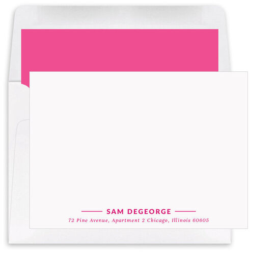 Bold Signature Flat Note Cards - Raised Ink